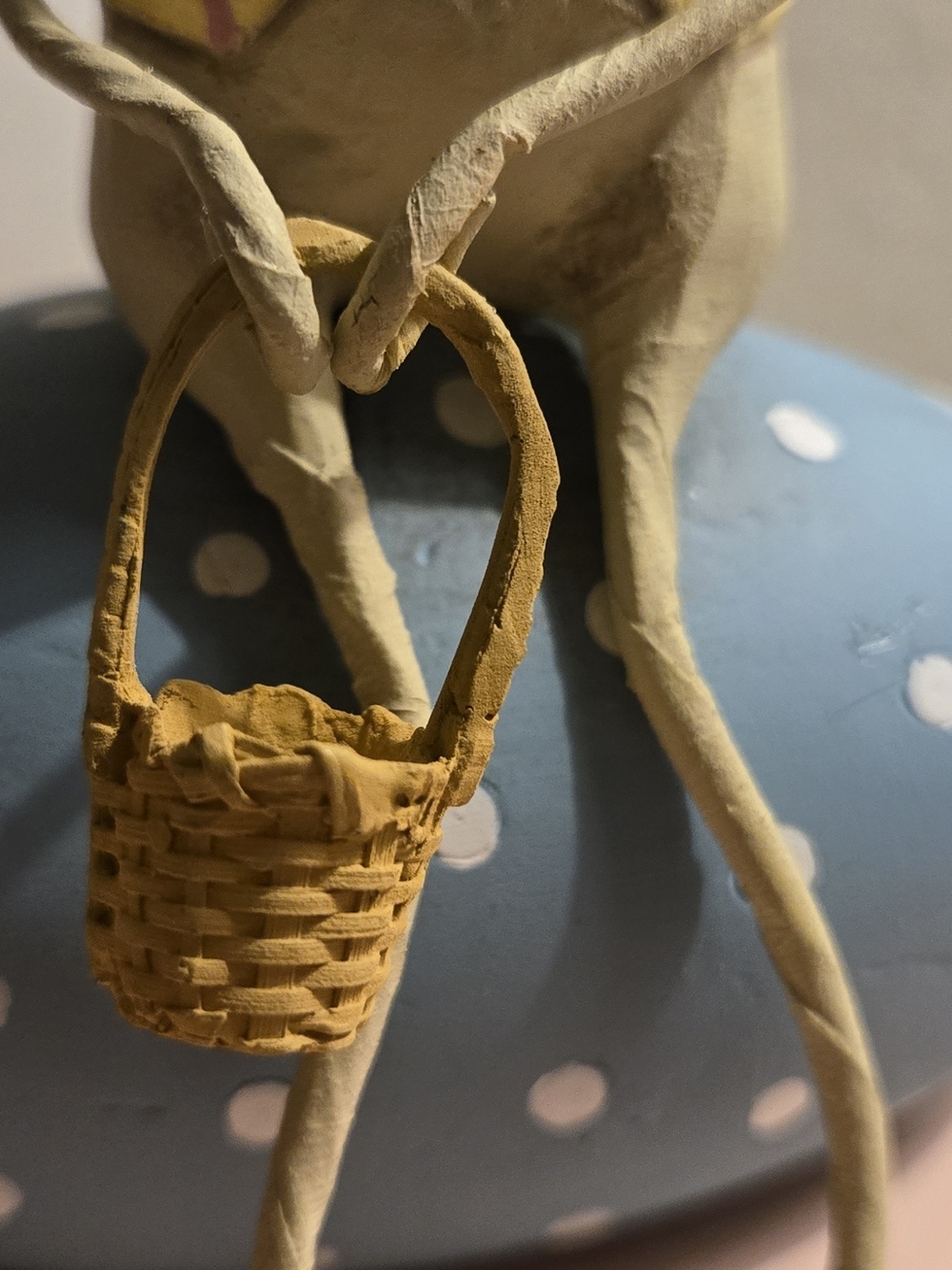 Lori C. Mitchell ESC Company Easter Bunny Sitting On Blue Polka Dot Egg Figurine - Picture 5 of 8